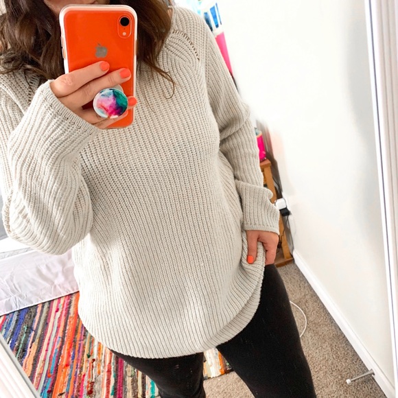 Mossimo Supply Co. Sweaters - Cream Oversized Chunky Knit Sweater Mossimo